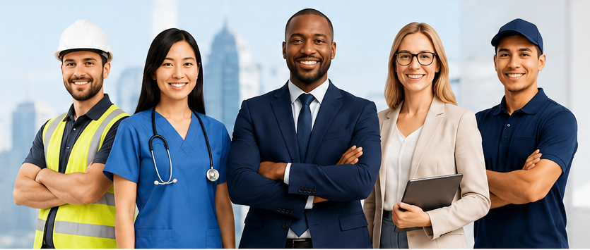 Professionals from different careers